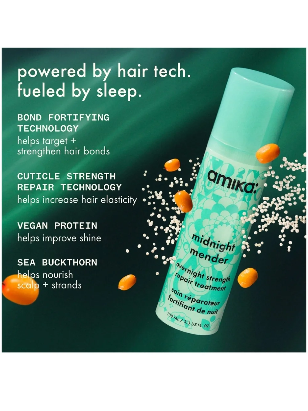 amika: midnight mender overnight repair treatment - turquoise